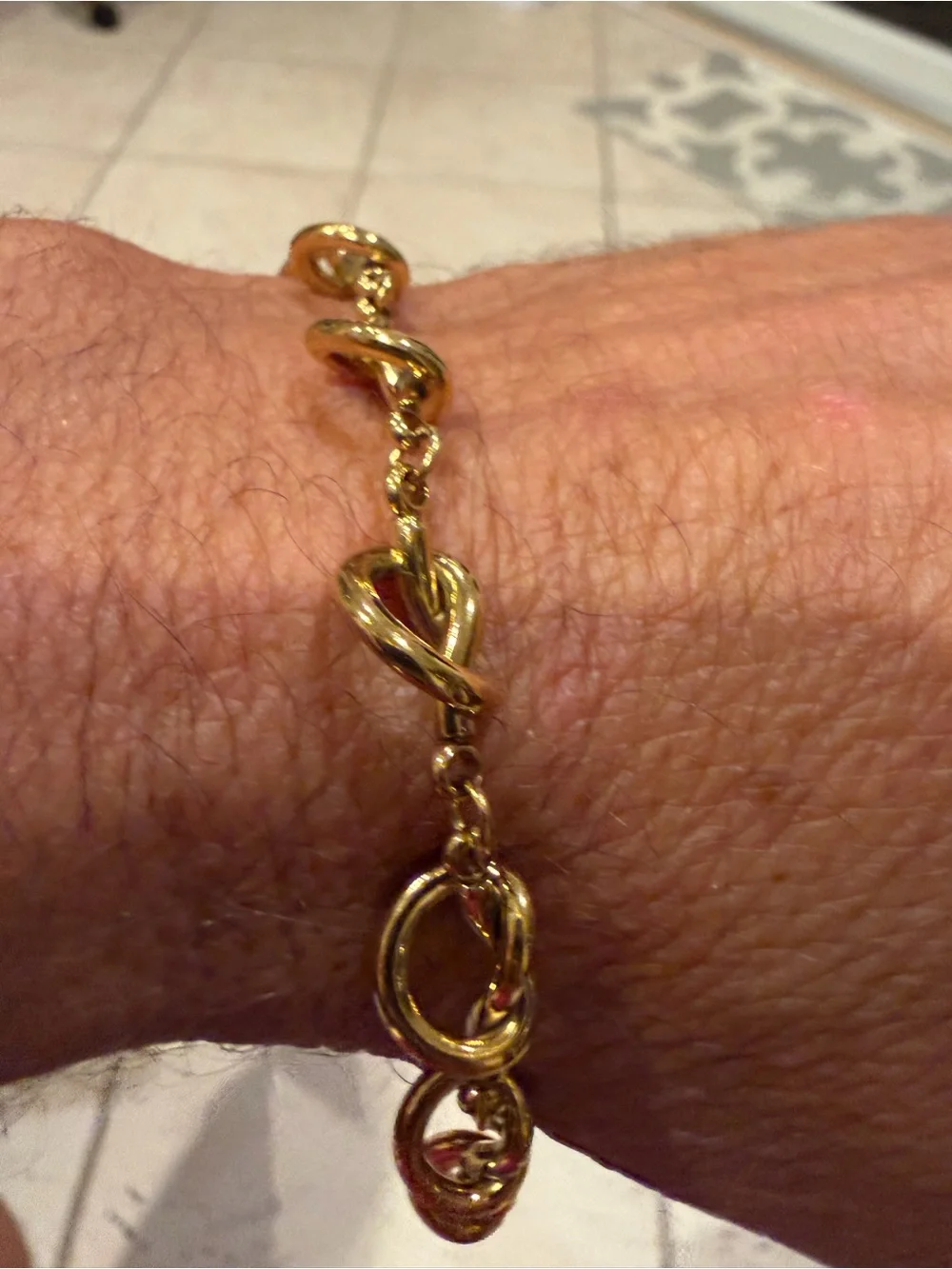 Designer Talidara Gold-Tone Linked Heart Chain Bracelet - Men's Accessory